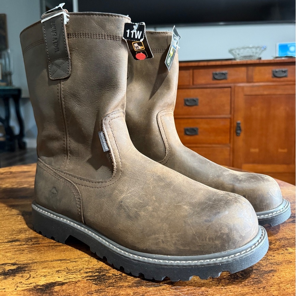 Wolverine Floorhand Wellington Steel Toe Waterproof Work Boots Brown W10680 11W